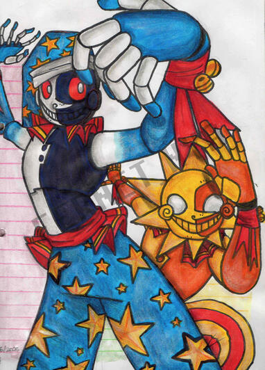 Fanart with pencils and watercolor - Moondrop y Sundrop