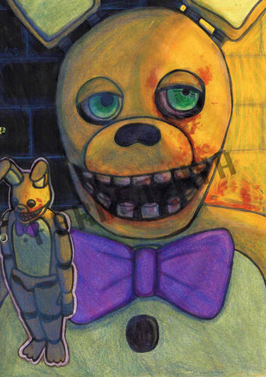 Fanart with pencils and markers - Springbonnie