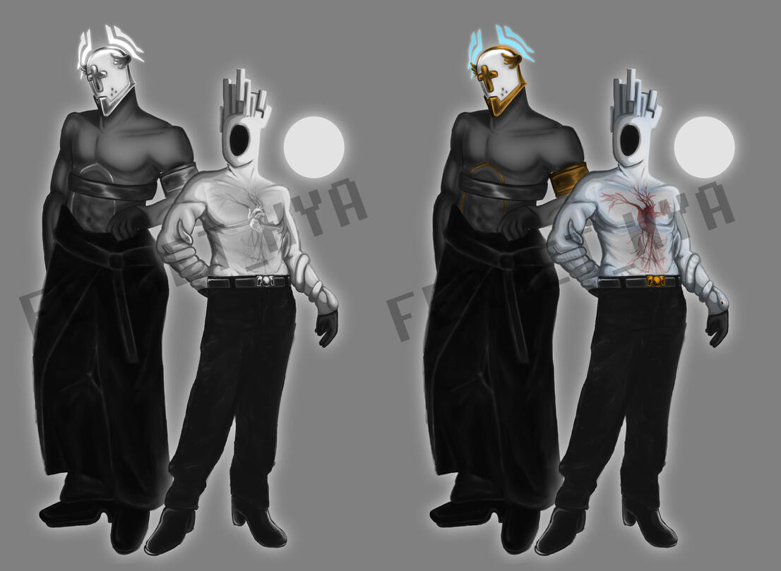 Digital Fanart, Tonal Value Practice - Gabriel &amp; Minos Prime (ULTRAKILL)