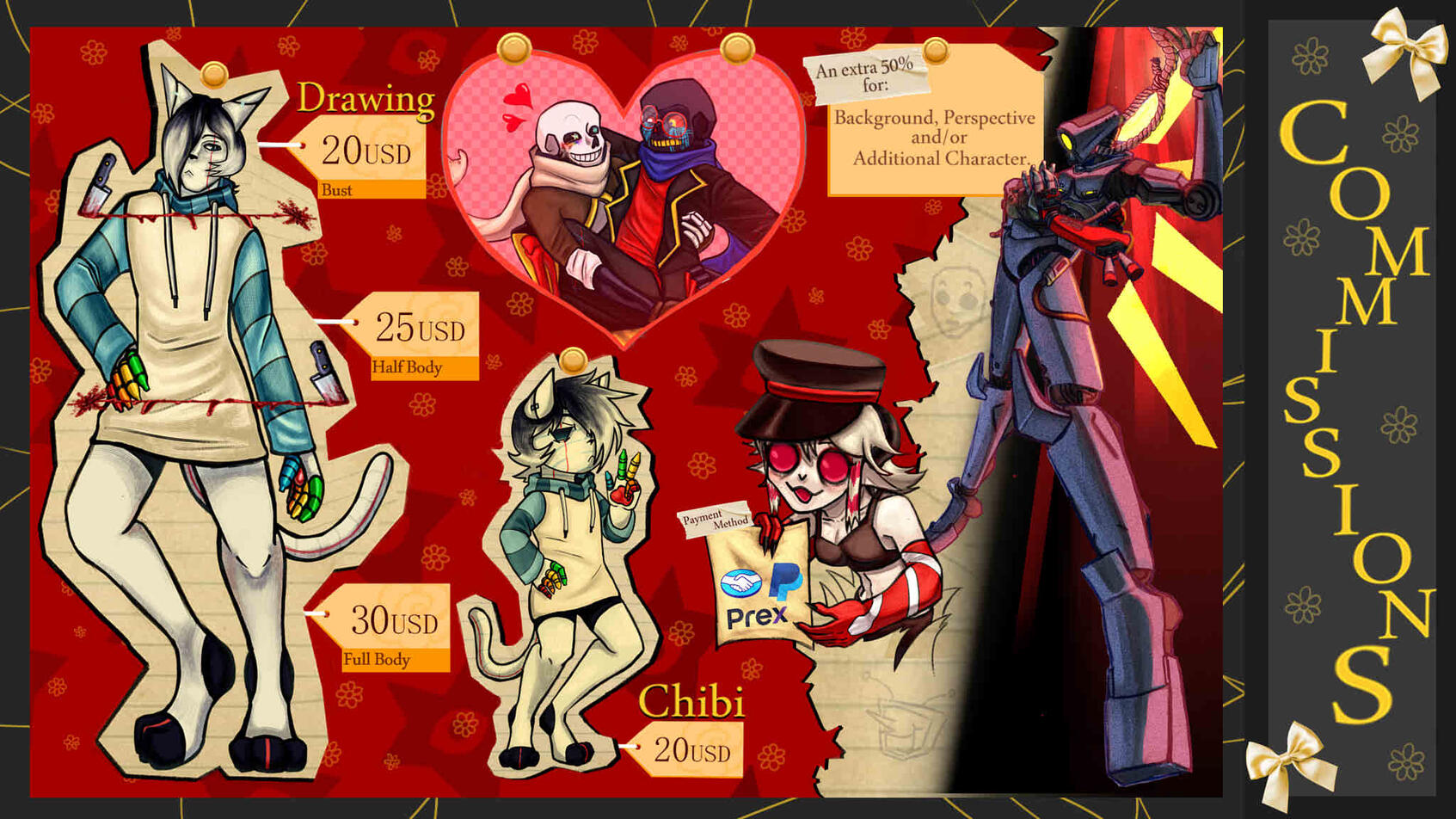 Commissions Sheet Commissions Sheet